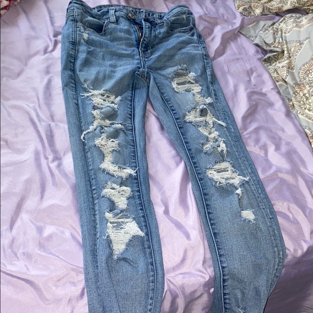 Distressed jeans
